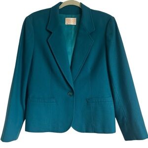 VTG 80’s PENDLETON TEAL WOOL BLAZER SIZE 12